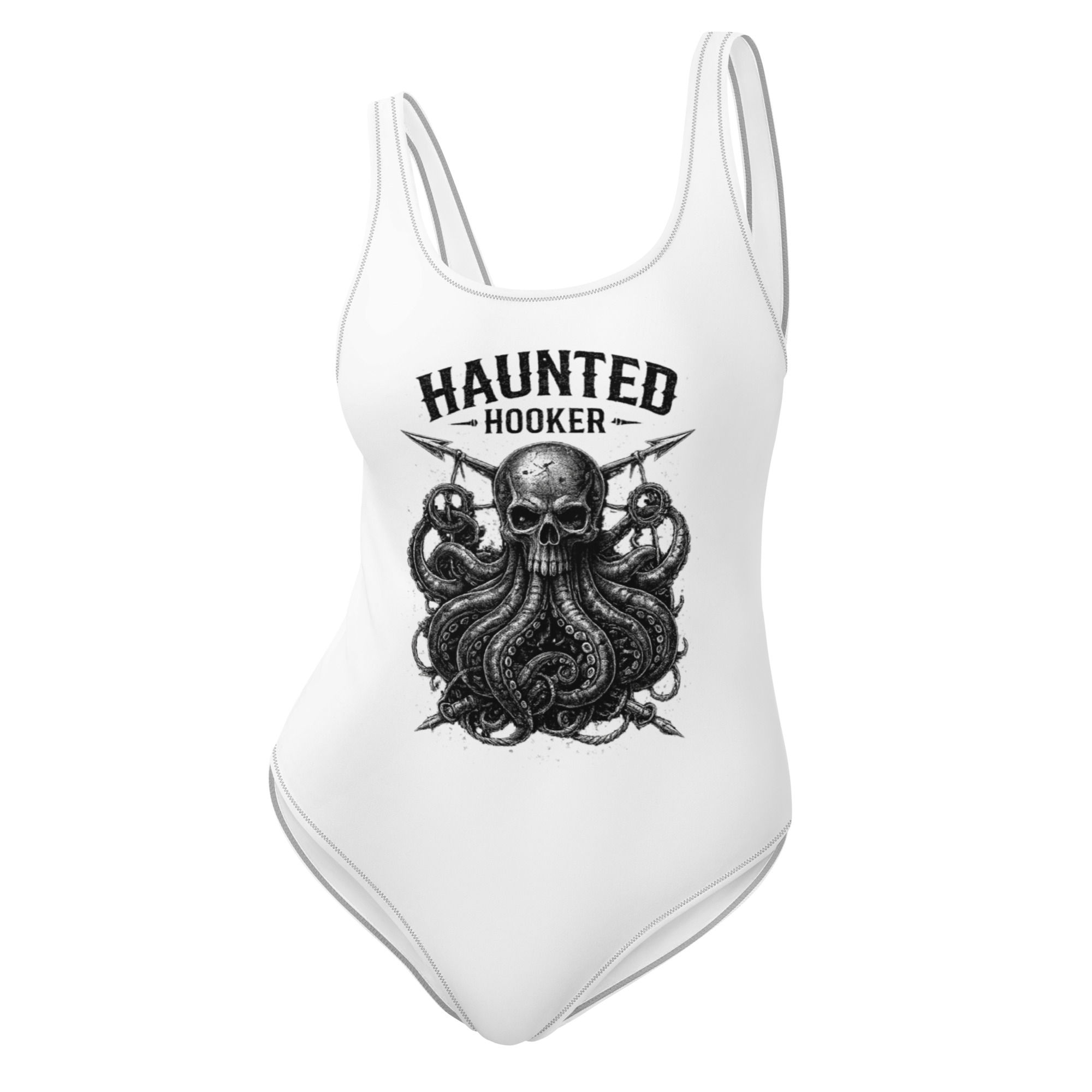 Haunted Hooker White One-Piece Swimsuit