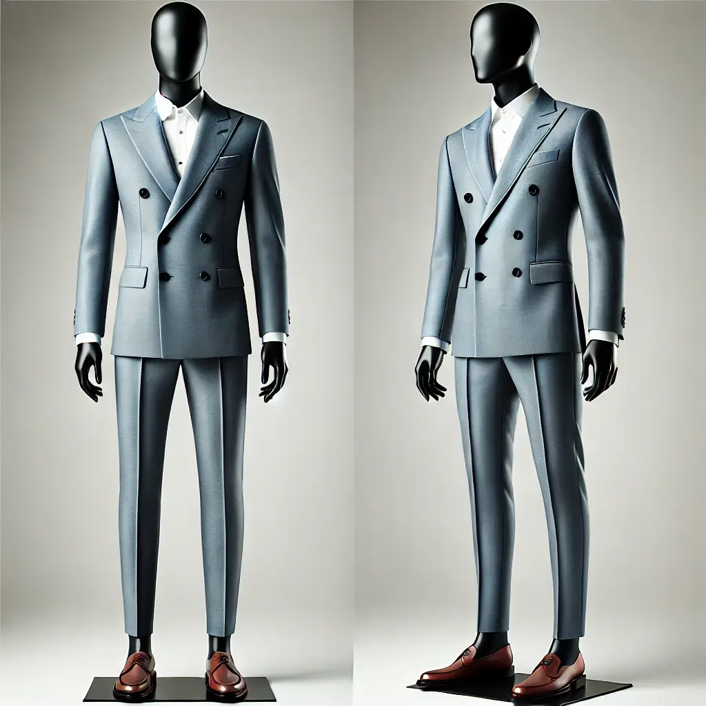 DMC Classic DB Light Blue Suit with Peak Lapel