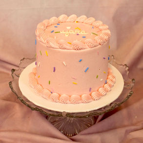 pink sprinkle smash cake 