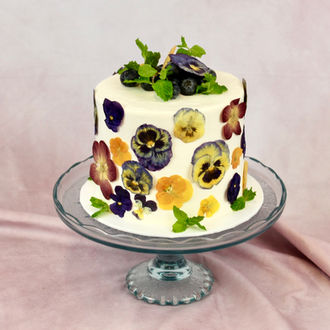 edible pressed floral birthday cake 