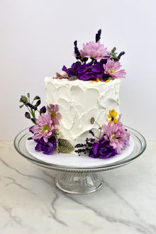 Whimsical Purple Birthday Cake 