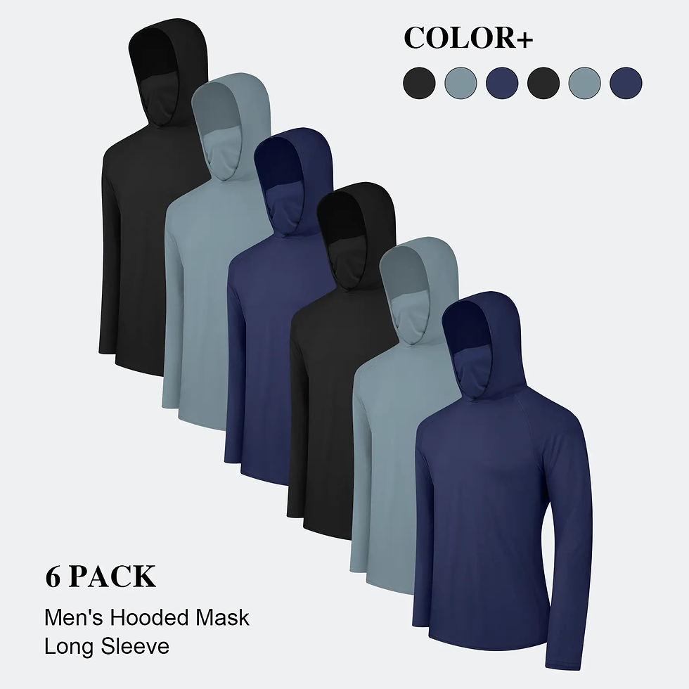 Thumbnail: 6 Pack Men'S Casual Hoodie Pullovers Multicolored Long Sleeve Lightweight UPF Su