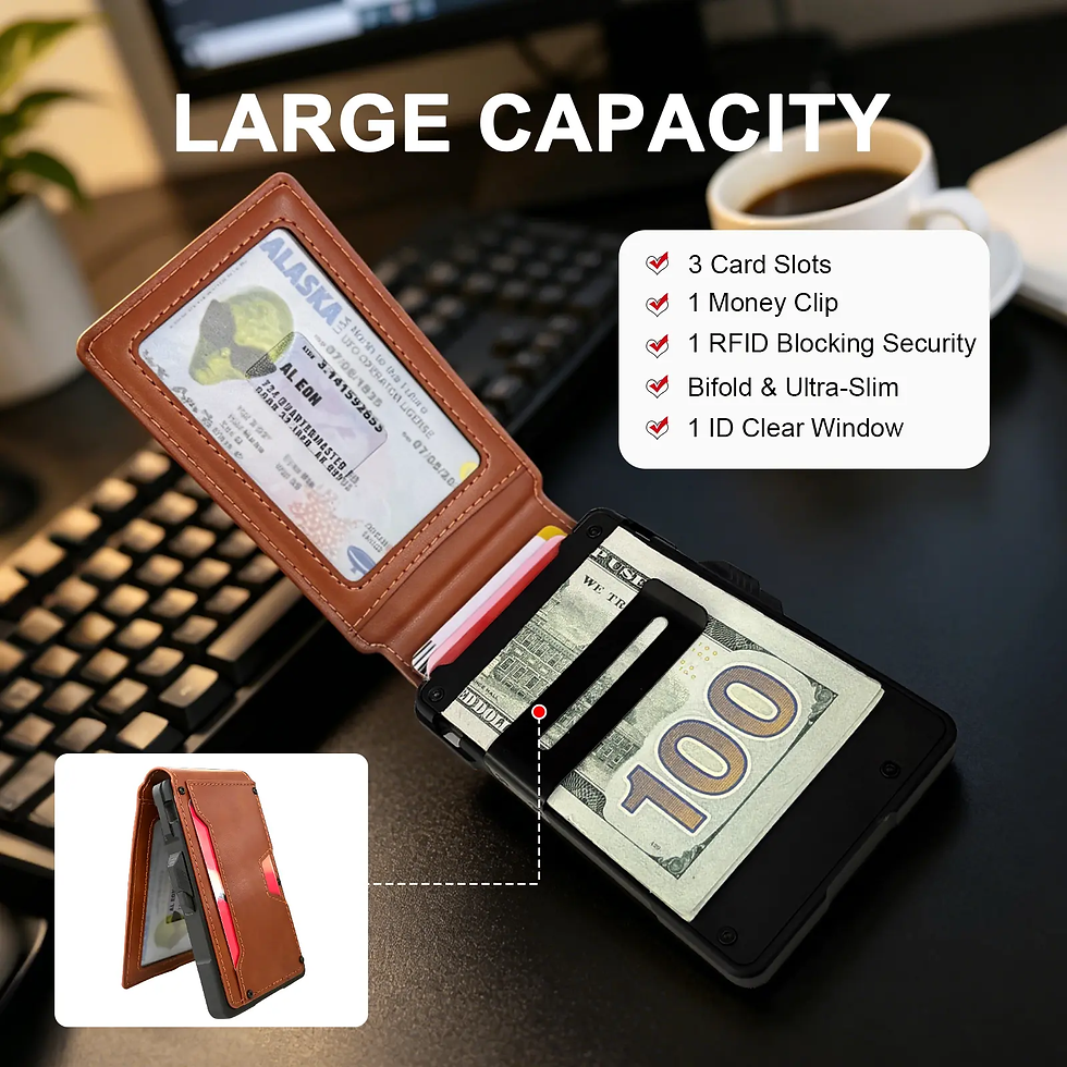 Thumbnail: Men'S Business Style PU Leather Compact Wallet with Card Slots,Trendy Money Clip