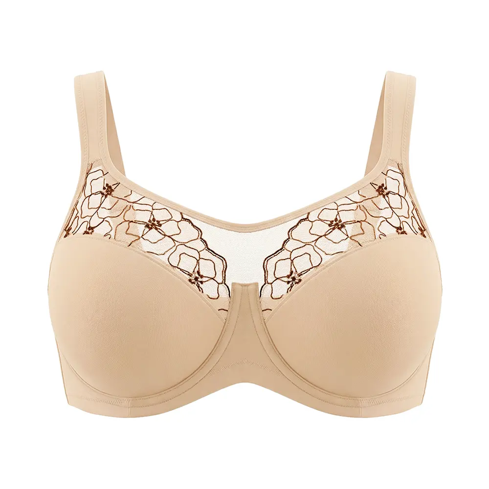 HSIA Dahlia Sexy Lace plus Size Unlined Full Coverage Embroidery Underwire Bra W