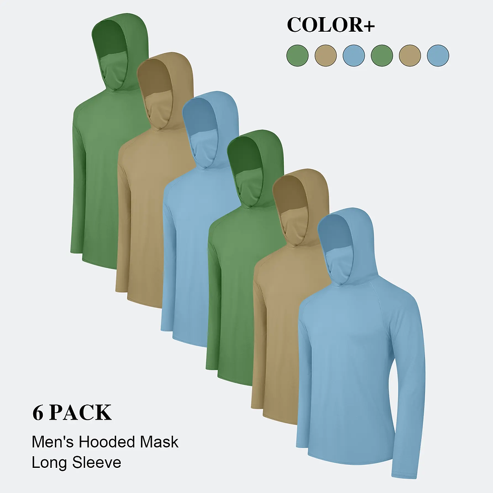 Thumbnail: 6 Pack Men'S Casual Hoodie Pullovers Multicolored Long Sleeve Lightweight UPF Su