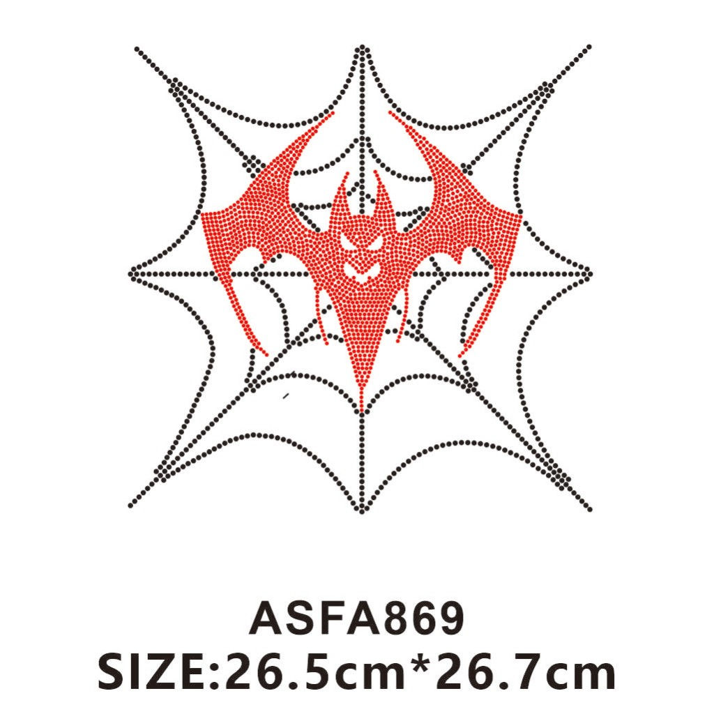 ASFA 869 cobweb bat hot fix motif