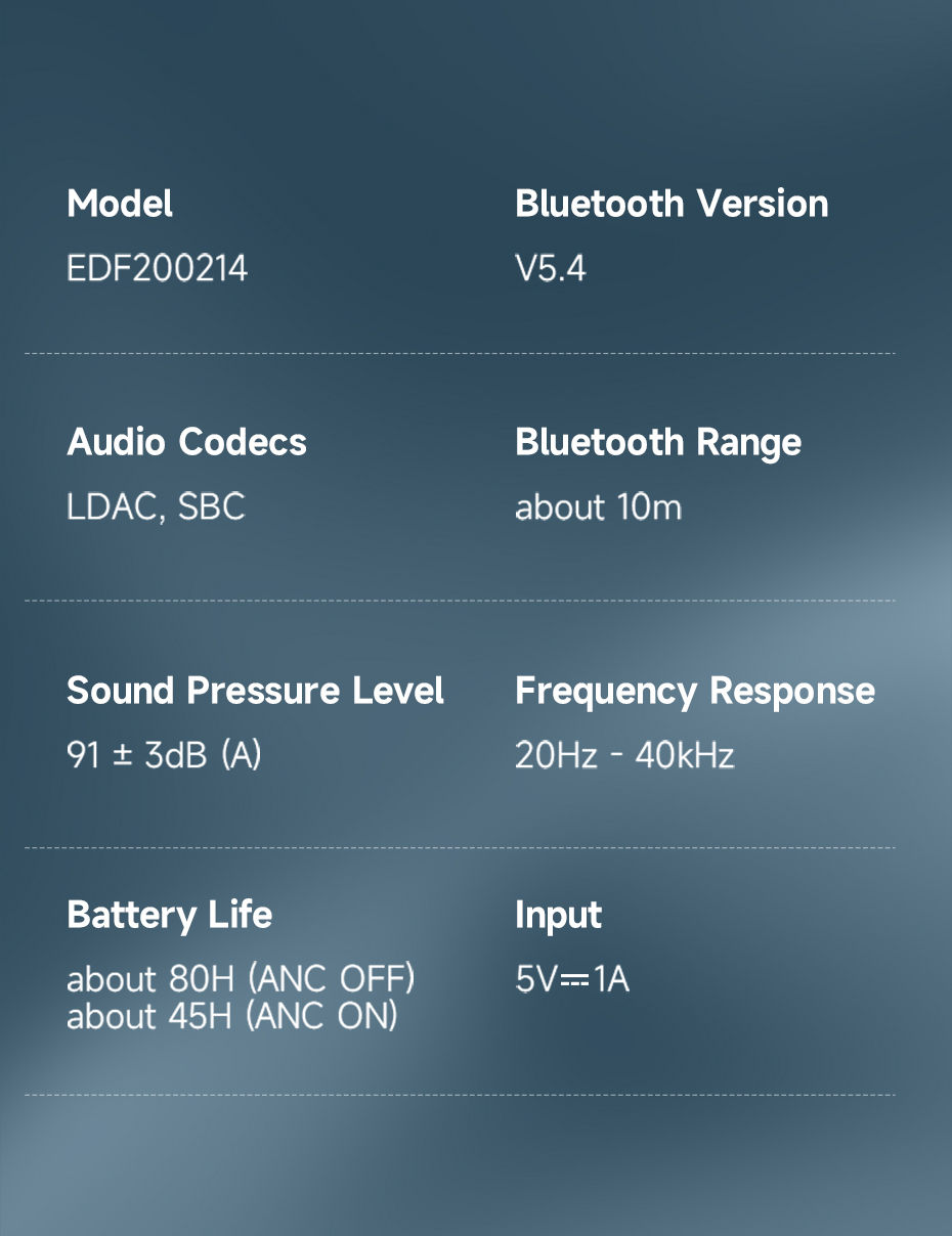 Miniatura: Edifier WH950NB Active Noise Cancelling Wireless Headphones Bluetooth 5.4 Headse
