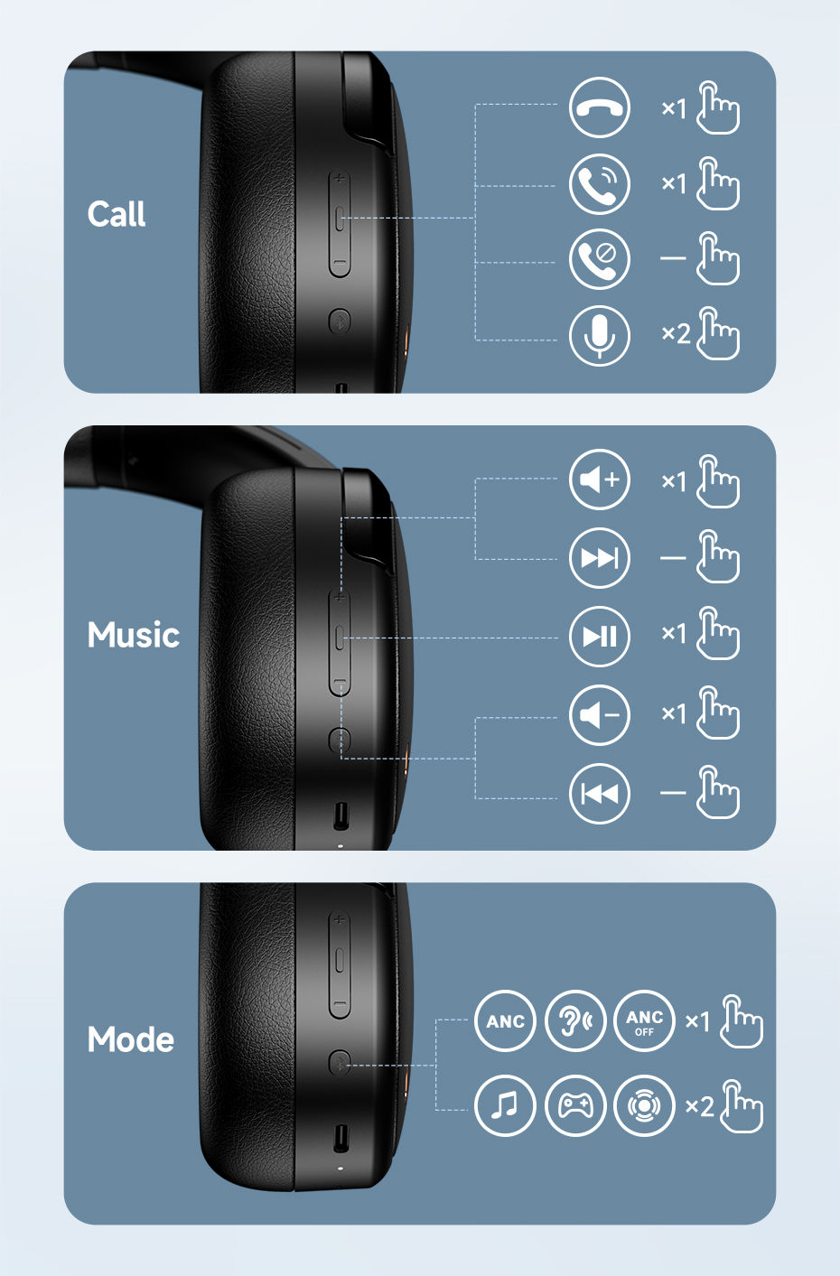 Miniatura: Edifier WH950NB Active Noise Cancelling Wireless Headphones Bluetooth 5.4 Headse