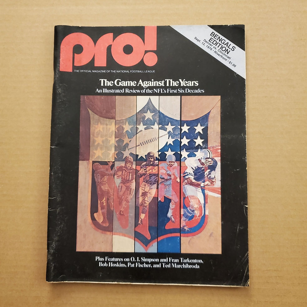 1202----1976 NFL Denver at Cincinnati program w/ OJ feature