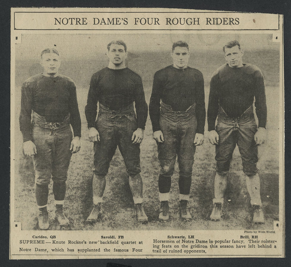 0379----1930 Notre Dame FB backfield photo - Four Rough Riders
