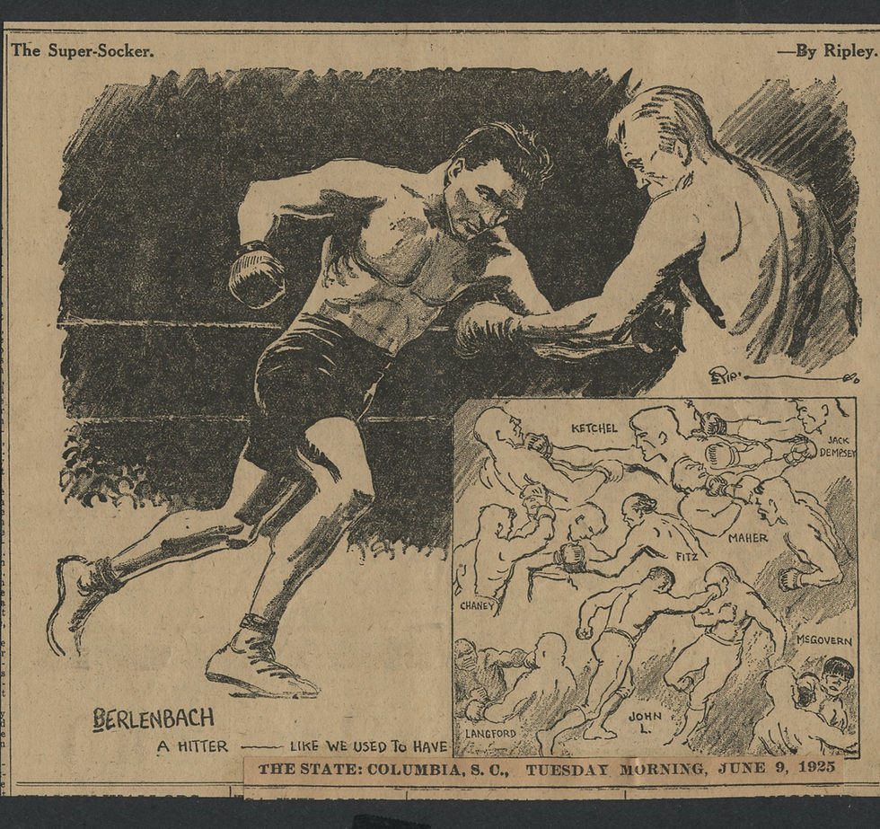 0749----1925 Paul Berlenbach boxer cartoon Dempsey-Sullivan
