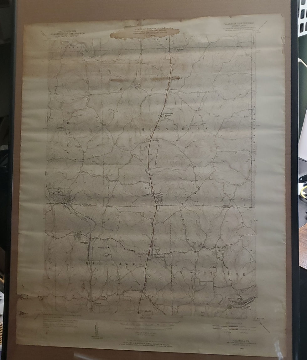 1299----1956 Valenica PA (and vicinity) Topographic + Geologic Survey map