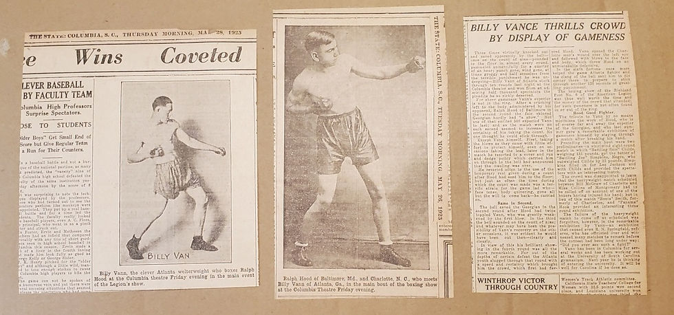 0310----1925 Ralph Hood of Charlotte NC fight vs Billy Vann at Columbia SC