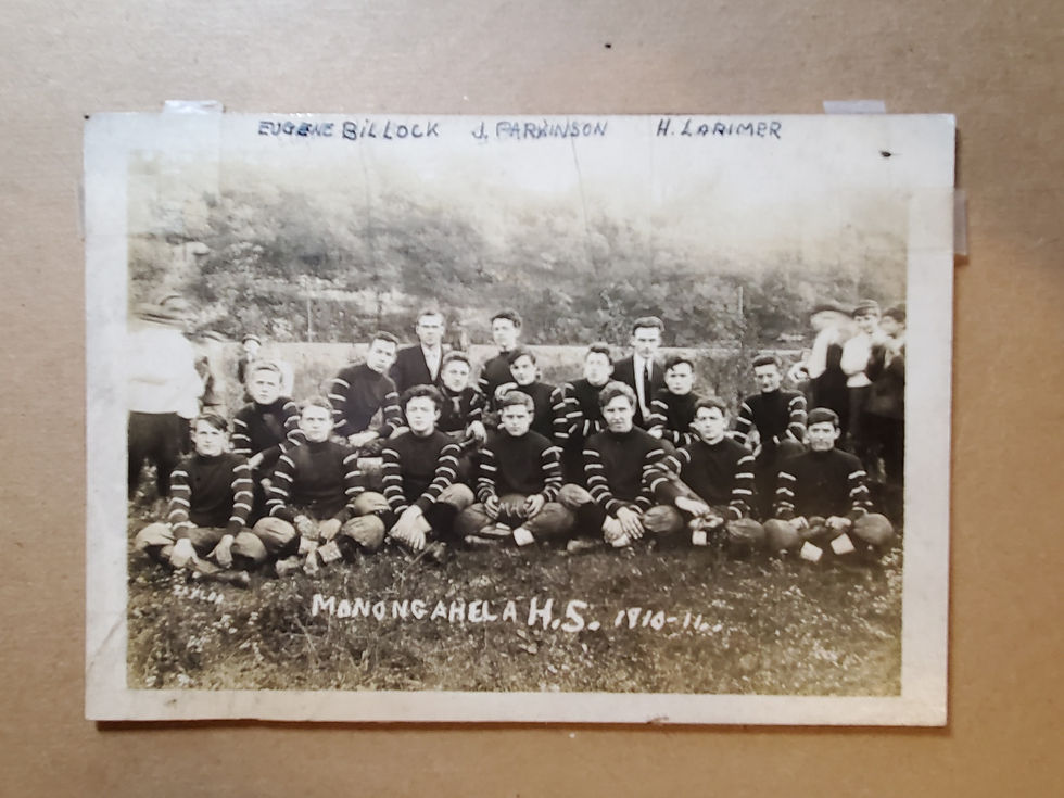 0545----1910 Monongahela (PA) High School football team photo -- some id'd