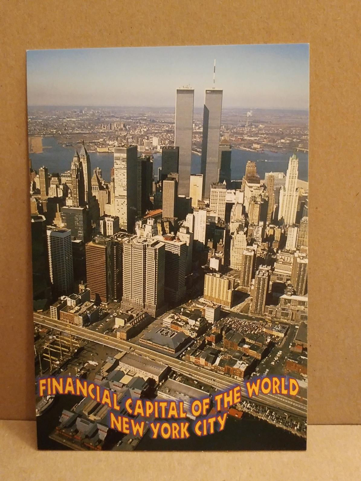 8100----Twin Towers authentic postcard with 9/11/2001 NY postmark