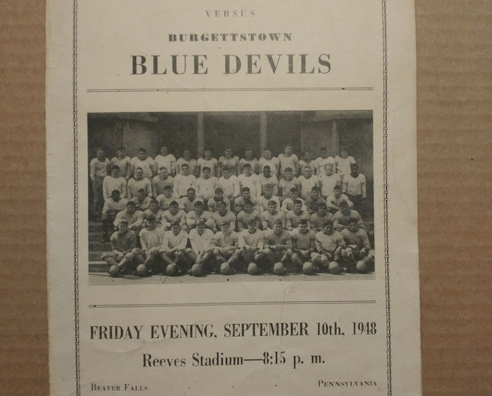 2089----1948 Beaver Falls PA vs Burgettstown football program - John Namath sub