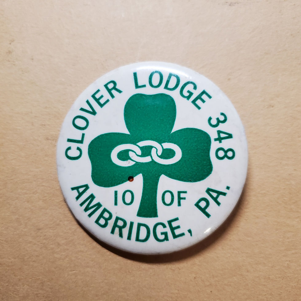 7303----c.1975 Ambridge PA Clover Lodge 348 Oddfellows pinback button