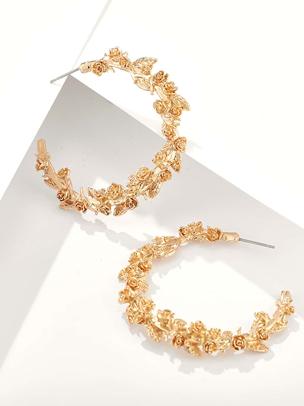 1pair Floral Hoop Earrings