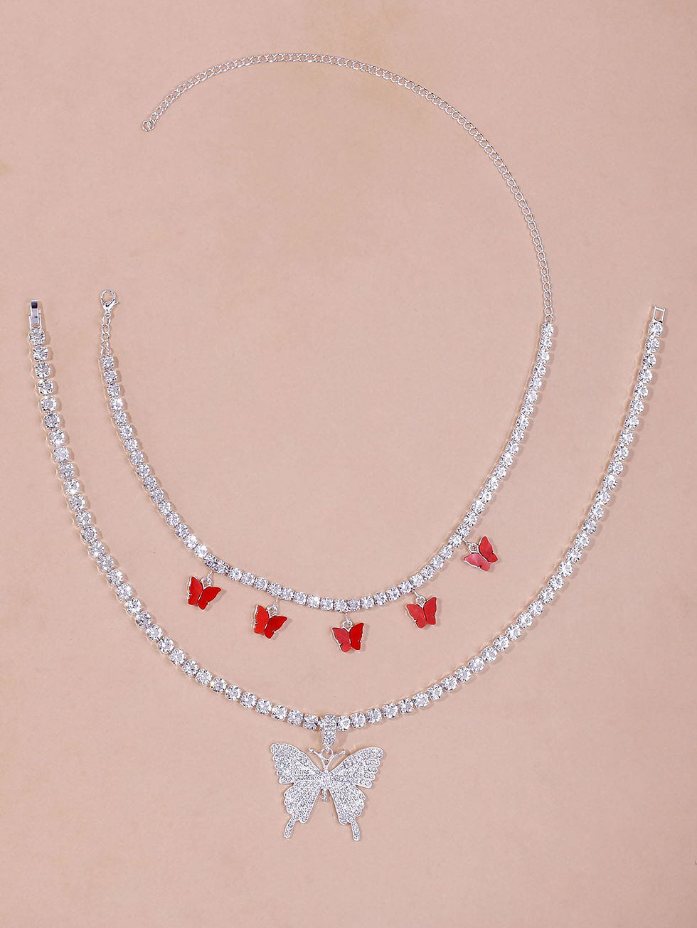 섬네일: 2pcs Butterfly Pendant Necklace