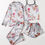 Thumbnail: 4pcs Floral Print Satin PJ Set