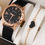 Miniature : 1pc Rhinestone Quartz Watch & 1pc Bracelet