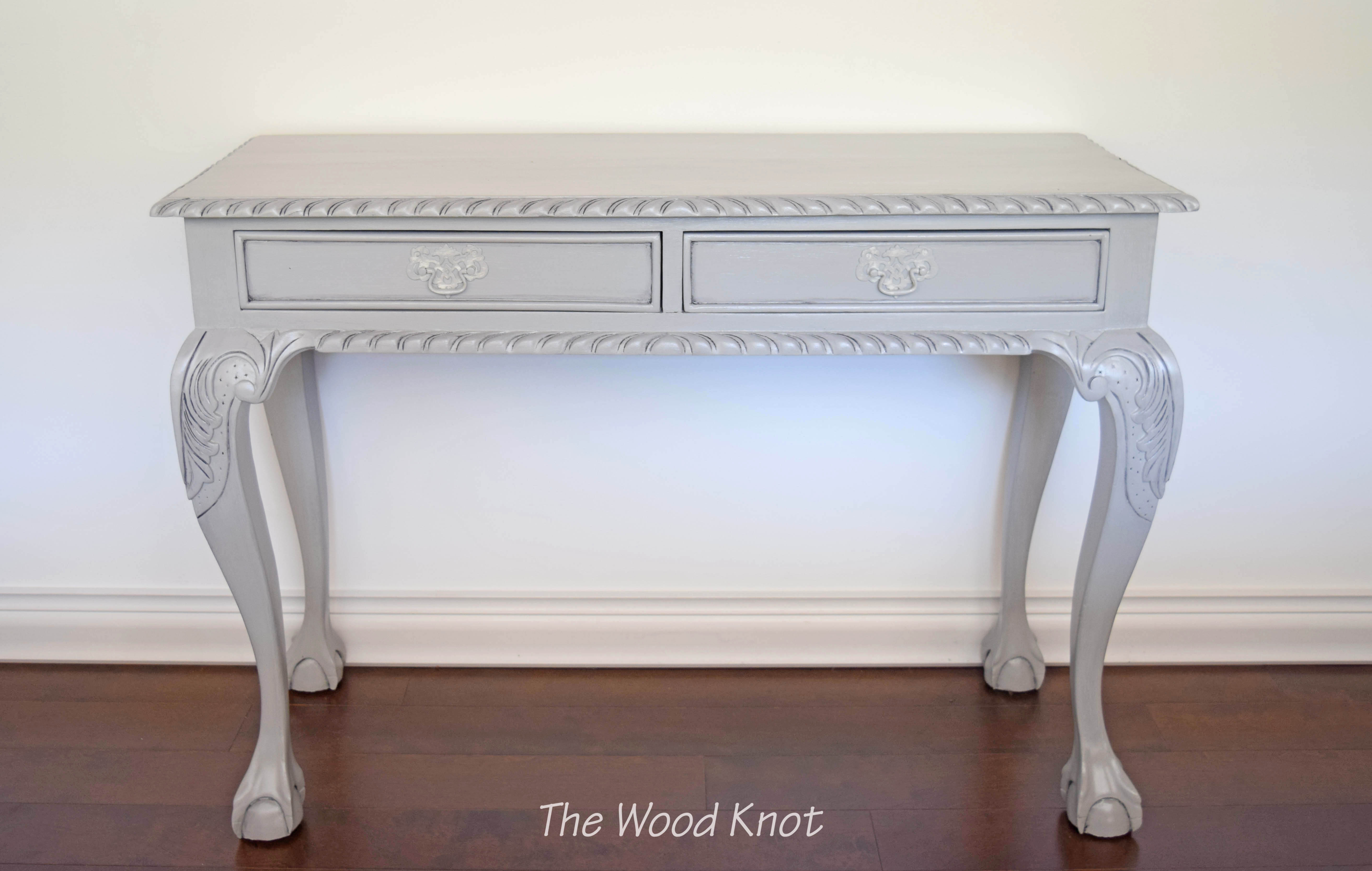 Fench Country Desk French Provincial Paris Grey Desk Chalk Painted