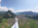 Lake Brienz from above. Paragliding in Interlaken