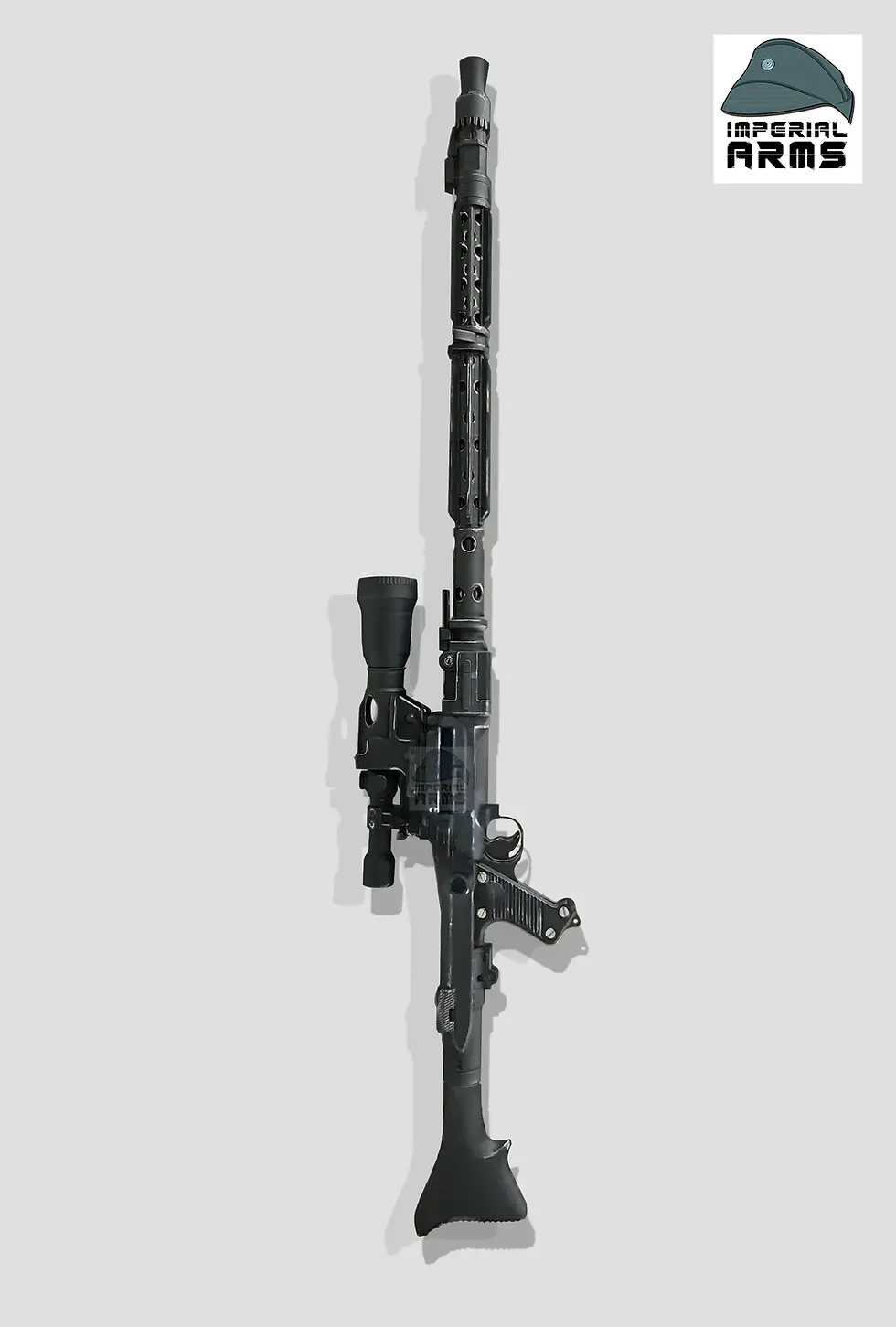 Thumbnail: Right Side profile of DLT-19X sniper rifle replica showing collapsible steel rod support system