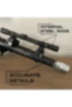 Thumbnail: Side view showing internal steel rods and detailed barrel construction, labeled “Accurate Details