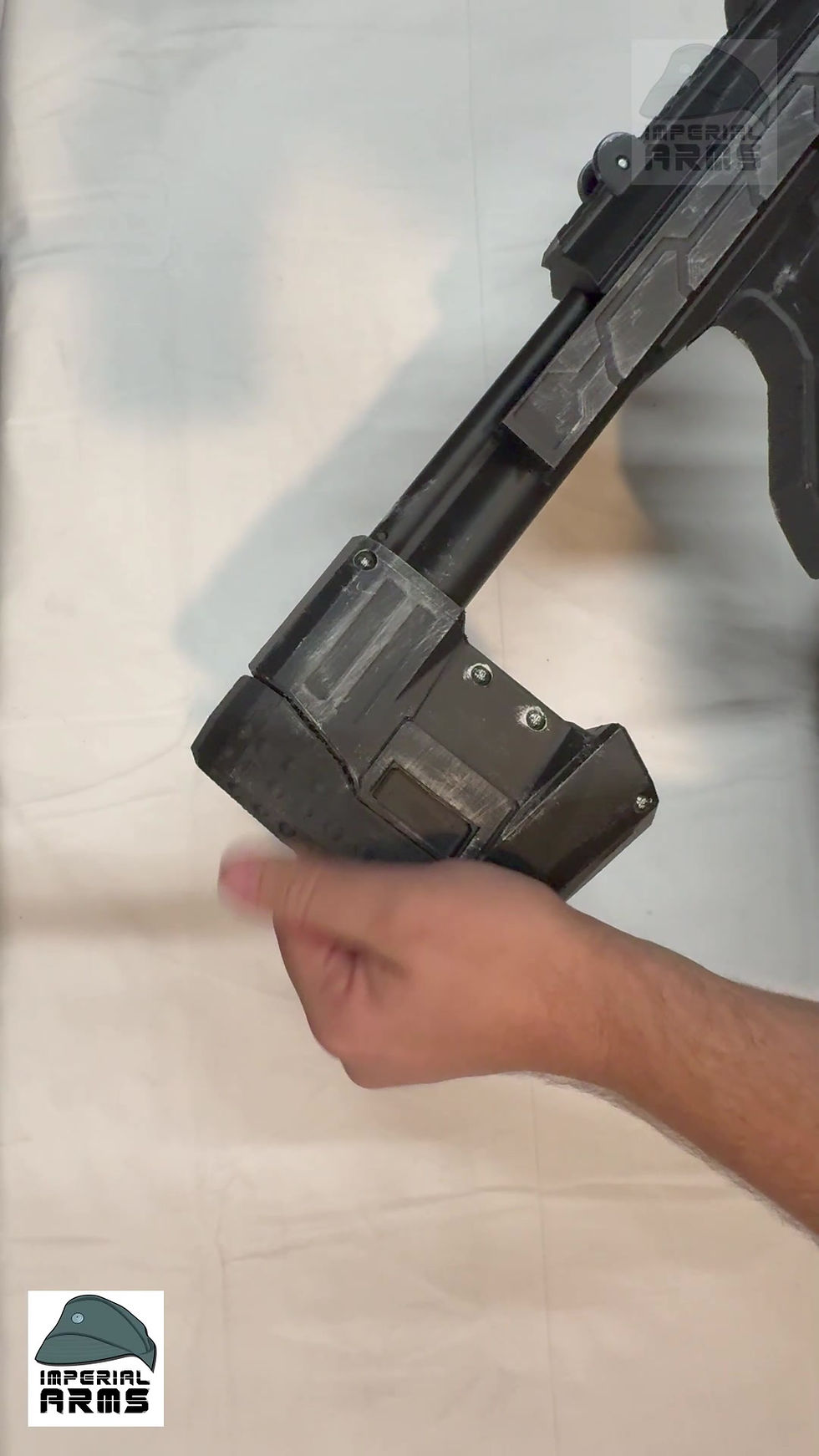 Thumbnail: Halo ODST M7S caseless SMG replica Demonstration Video highlighting suppressor, rails, and red tracer stripe