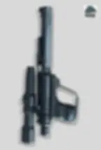 Thumbnail: Vertical profile of EC-18X blaster pistol 1 : 1 scale replica showing scope mount trigger guard, Bapty & Co, 501st Friendly
