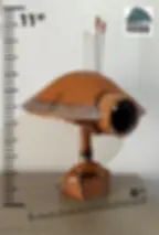 Thumbnail: Life-size Pit Droid head replica on stand next to ruler, demonstrating its true 1:1 scale dimensions