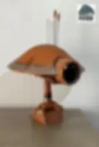 Thumbnail: Three-quarter view of 1:1 Pit Droid head replica highlighting curved dome, antennae, and worn finish