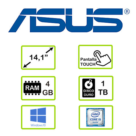 Miniatura: Notebook 2 en 1 14.1" Ci5 1TB 4GB | TP410UA-EC262T