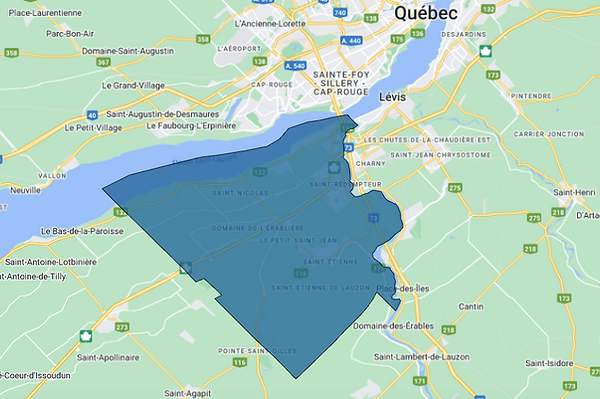 Carte Chutes-de-la-Chaudiere-Ouest