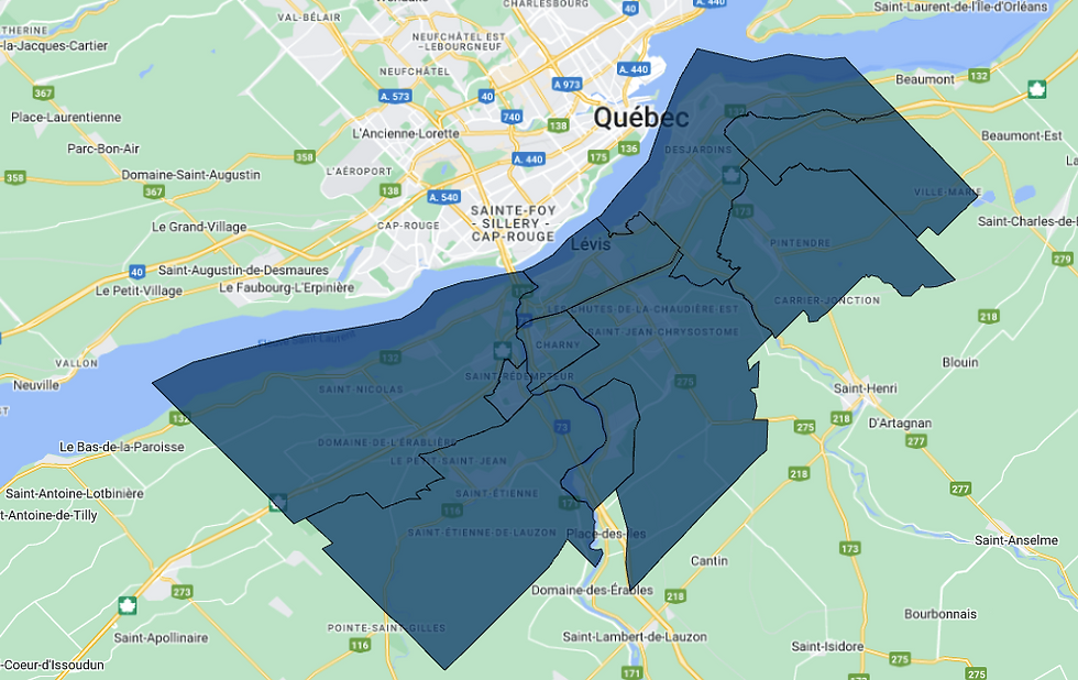 Carte Lévis Québec