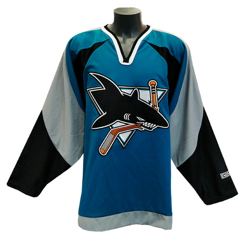Men's San Jose Sharks CCM Vintage Teal Grey Jersey