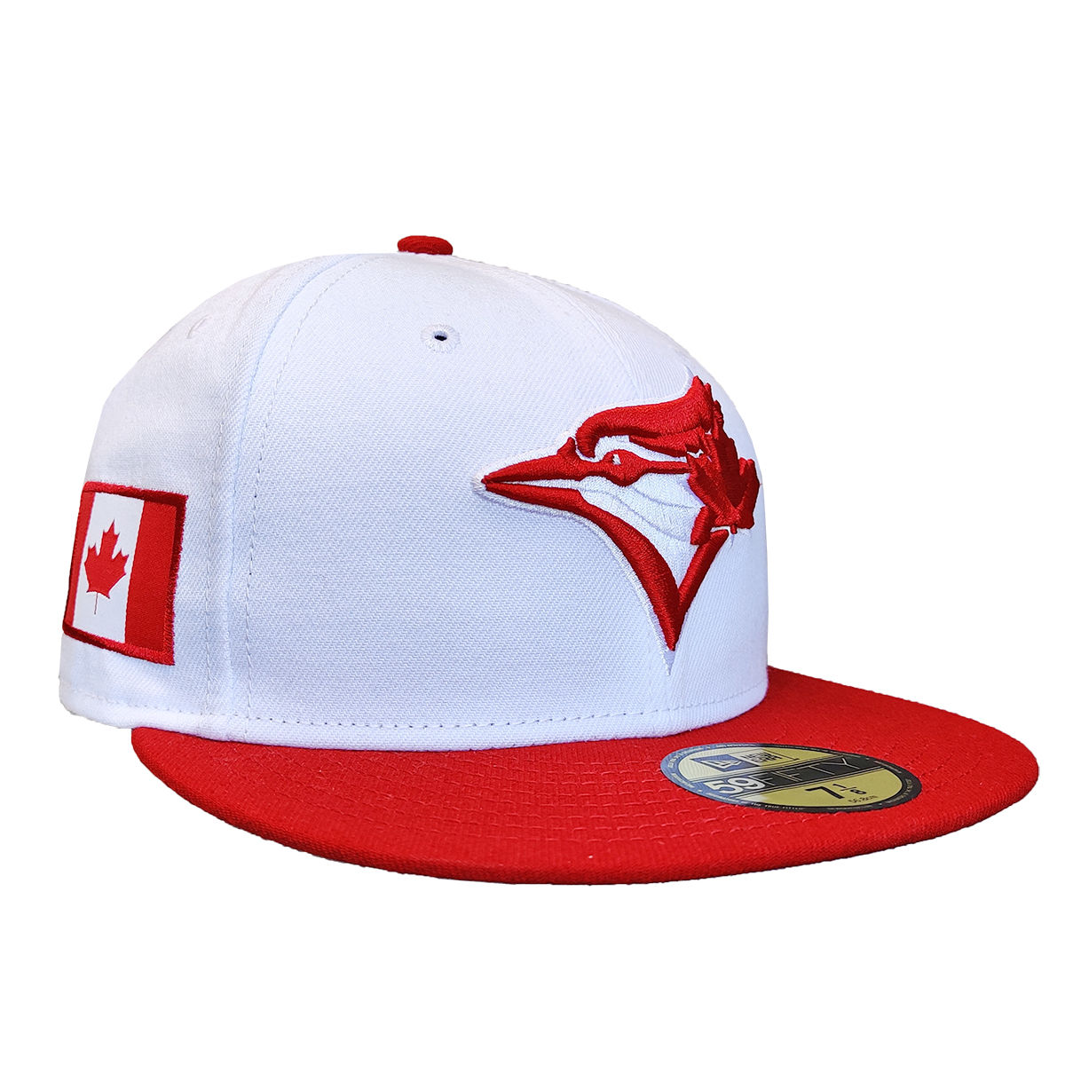Men's Toronto Blue Jays New Era Red & White CANADA Flag 59FIFTY Fitted Hat