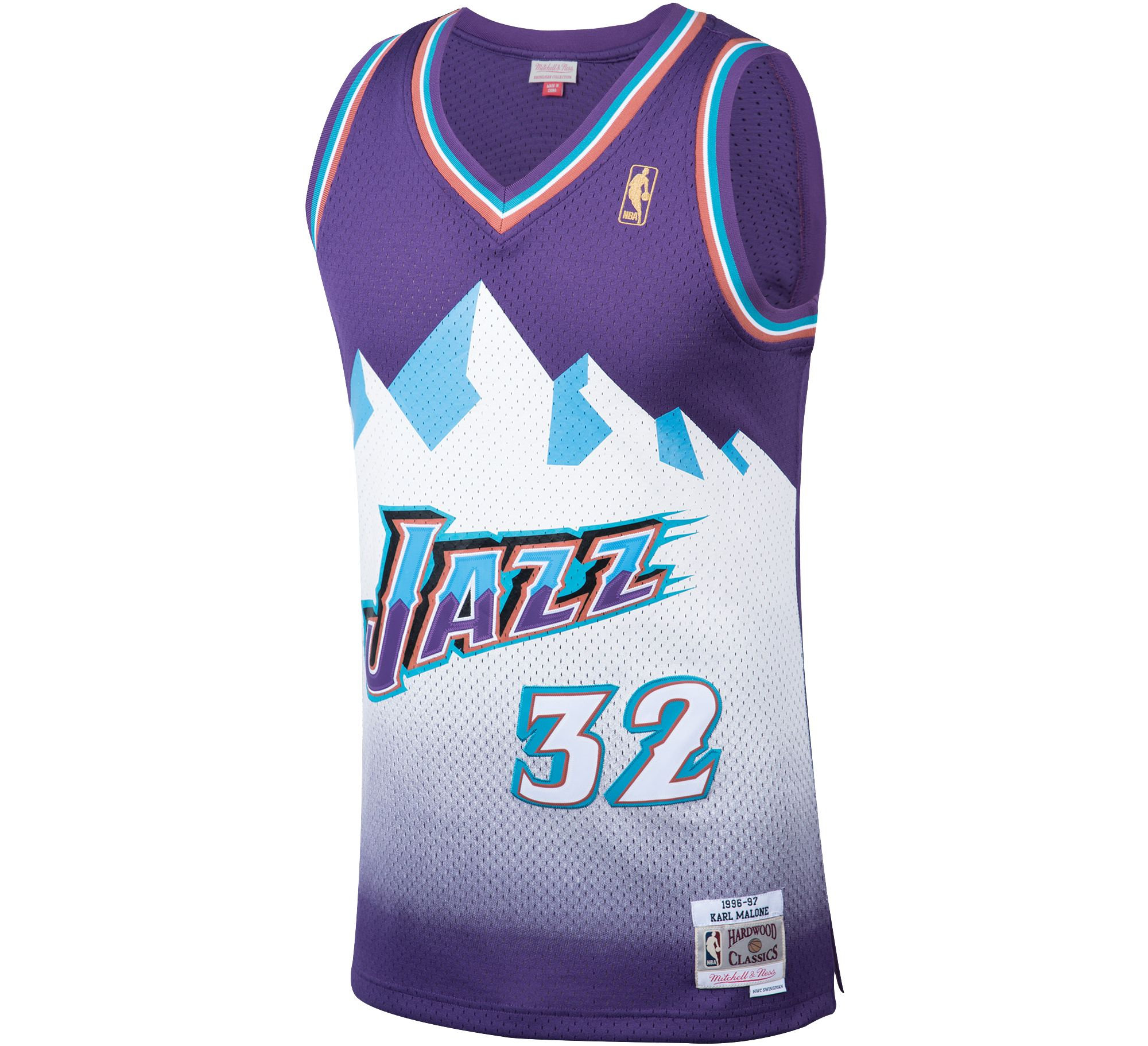 Men's Utah Jazz Karl Malone Purple 96-97 HWC Swingman ...