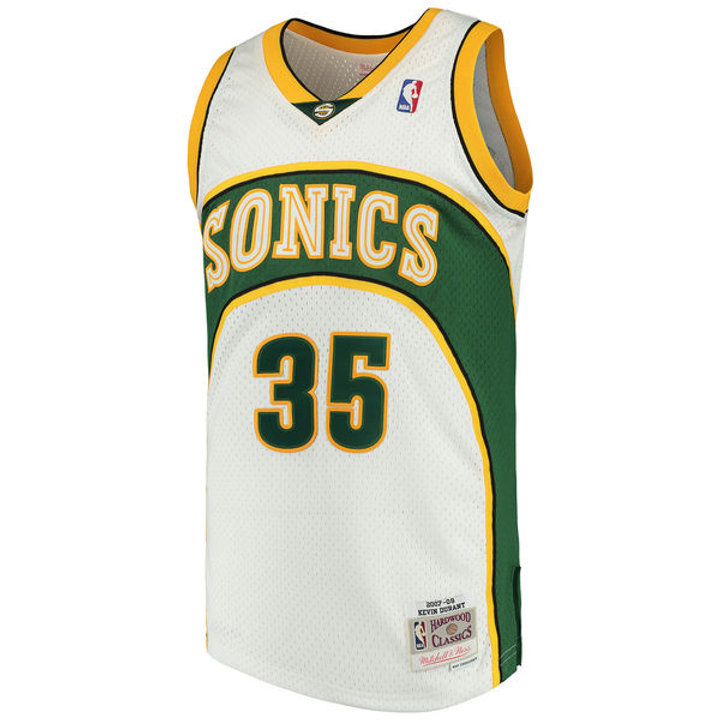 Kevin durant white sonics jersey clearance