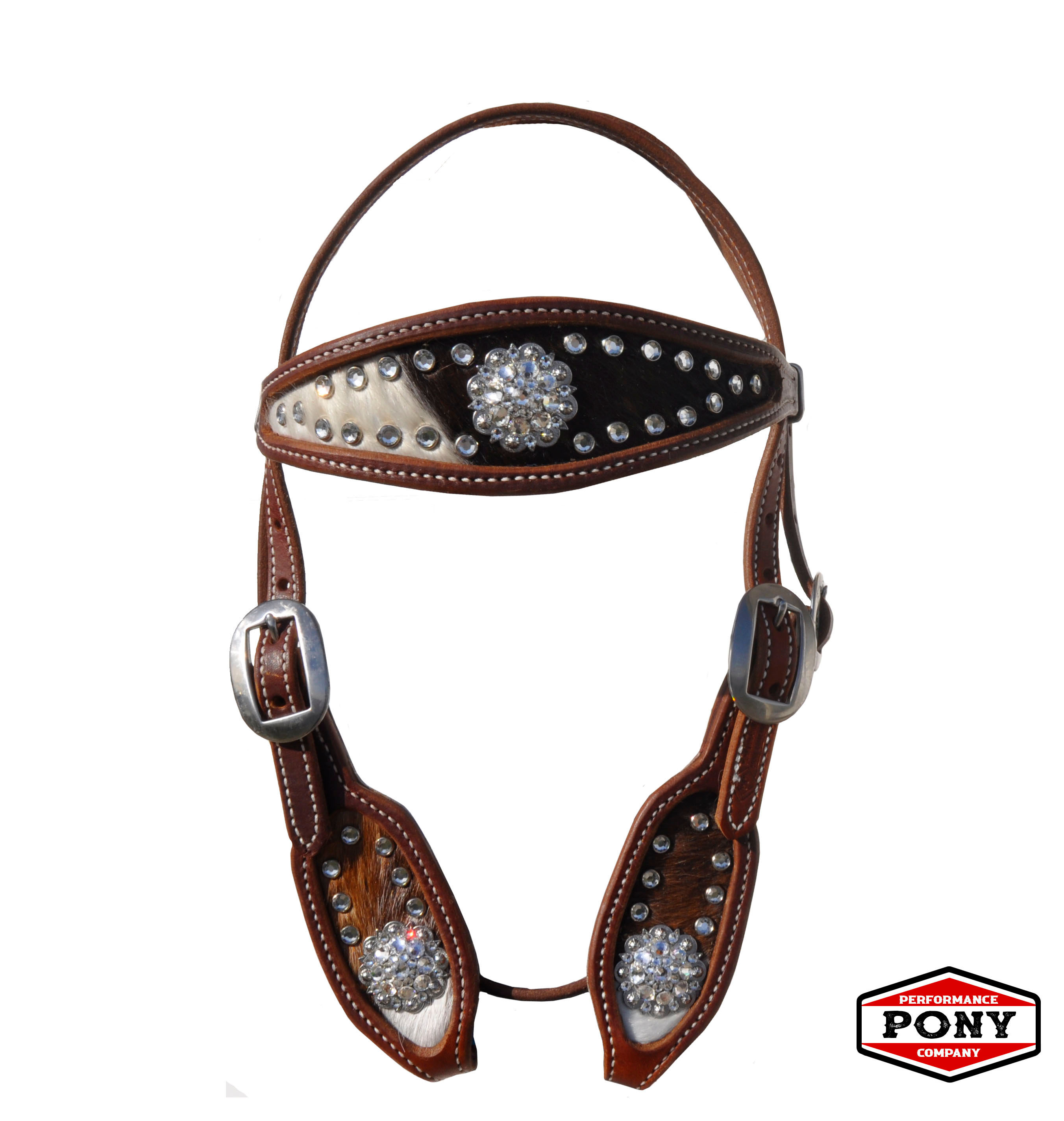 Cow Print Inlay w/ Clear Swarovski Crystals Browband