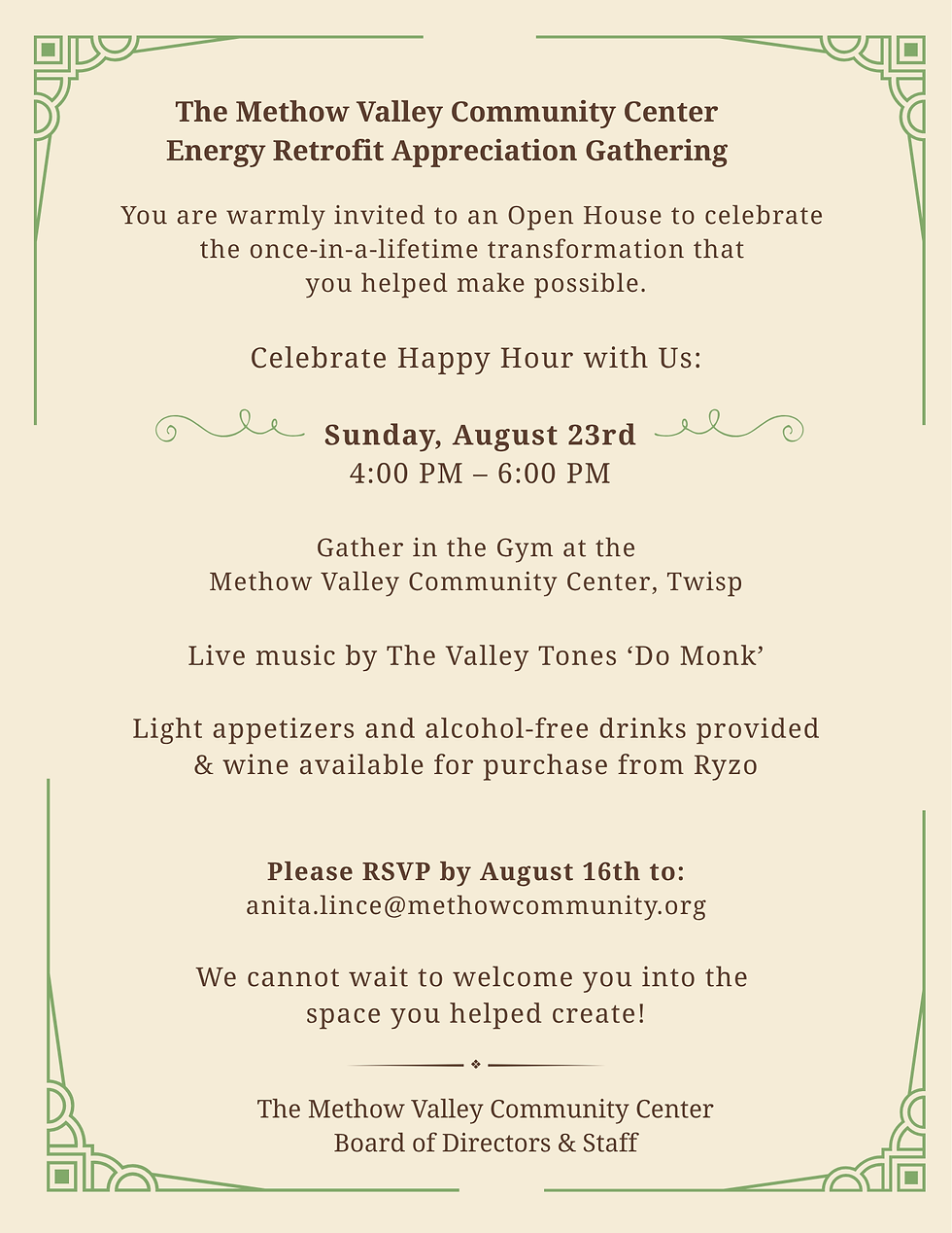 MVCC Energy Retrofit Appreciation Gathering