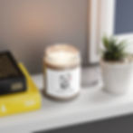 Thumbnail: Lit candle with botanical label, books, and small plant