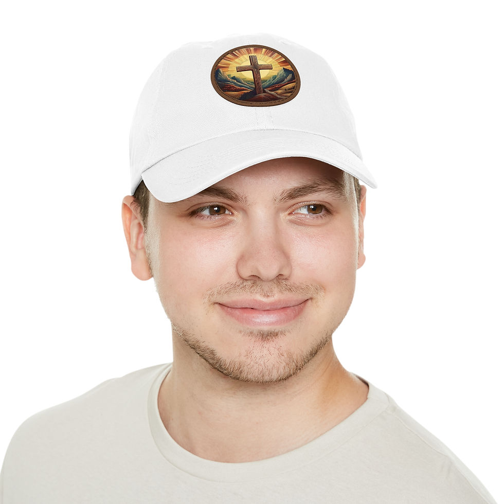 Thumbnail: Man wearing white cap with Christian cross emblem