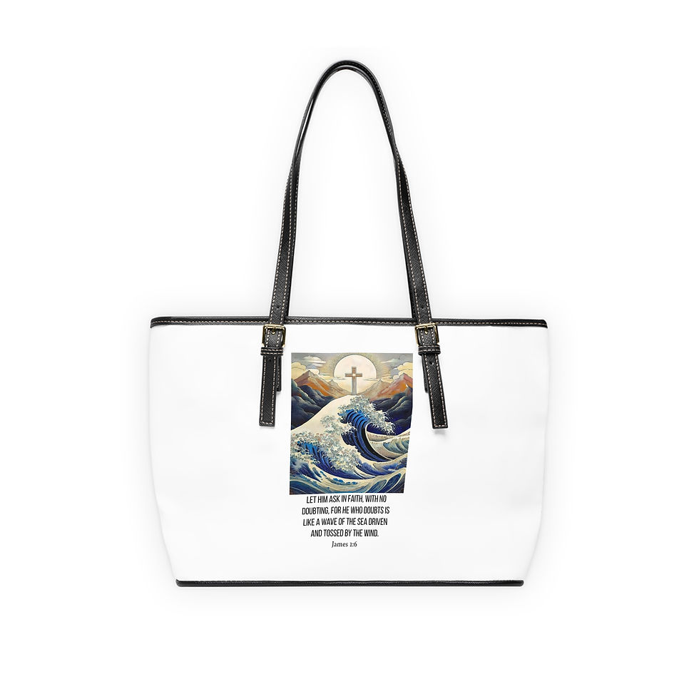 Thumbnail: "The Great Wave" James 1:6  Faux Leather Shoulder Bag