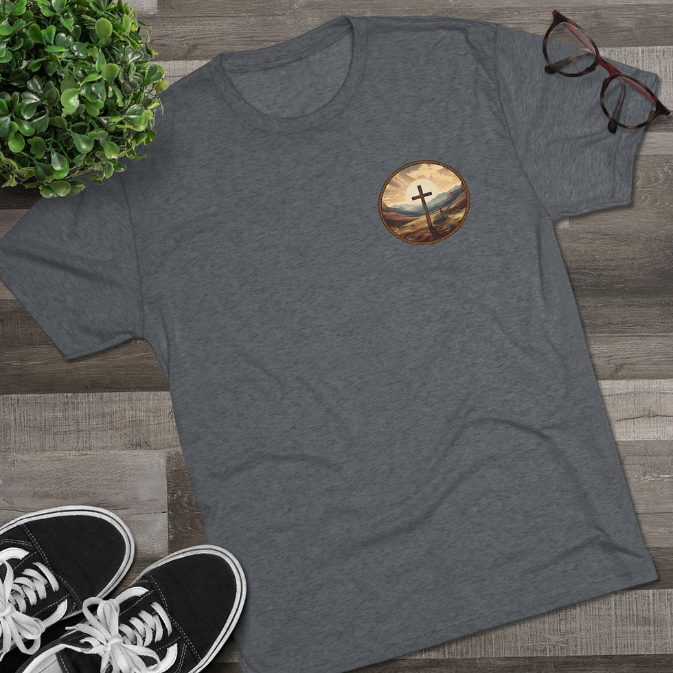 Thumbnail: "The Desert Cross" Psalm 20:7 Double-Sided Christian Graphic Premium Tee