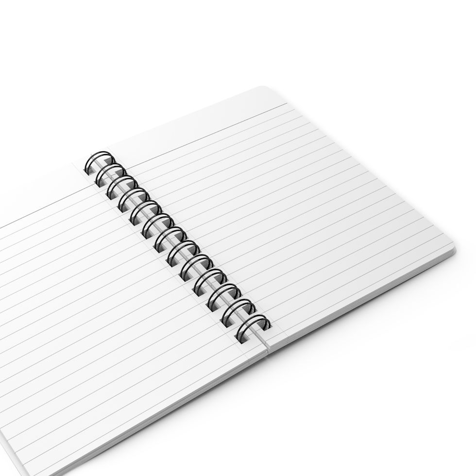Thumbnail: Open spiral notebook with lined pages