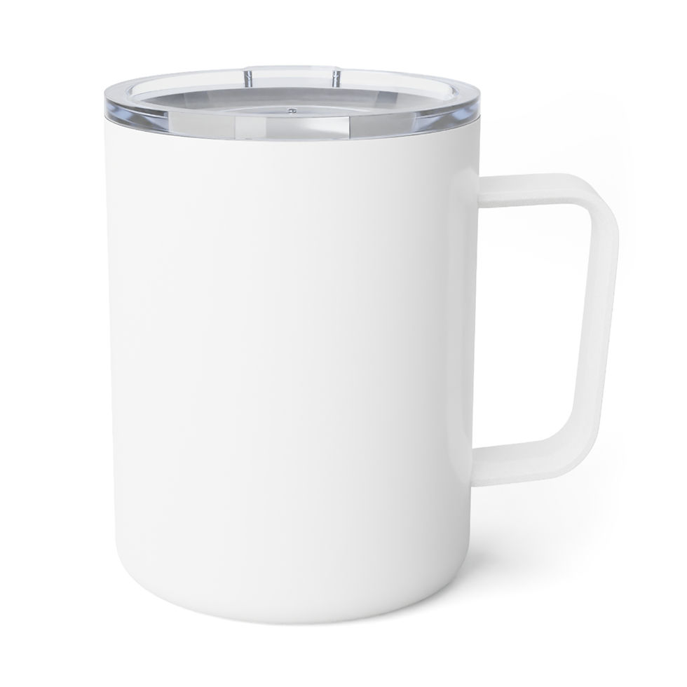 Thumbnail: White insulated coffee mug with clear lid