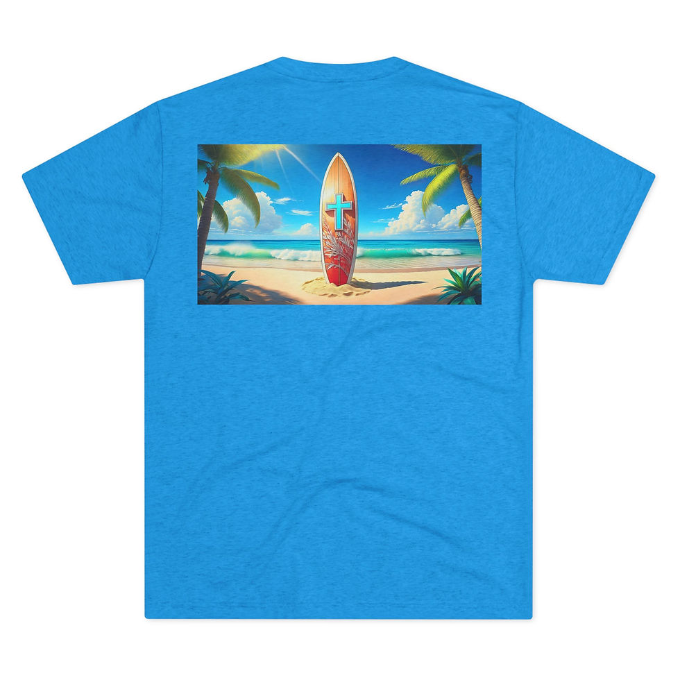 Thumbnail: "The Surfer's Cross" Double-sided Premium Tri-Blend Unisex Tee