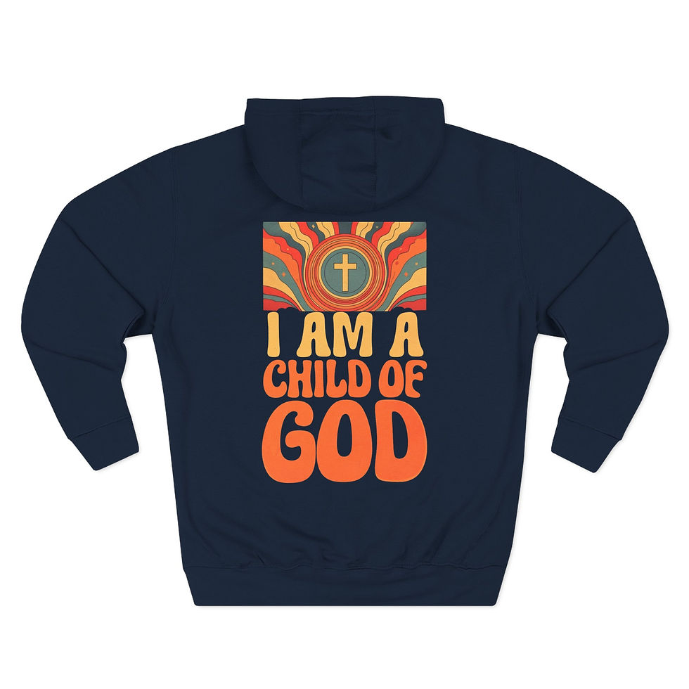 Thumbnail: "I am a Child of God" Christian Double-sided Three-Panel Fleece Hoodie